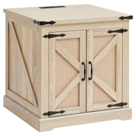 VEVOR Rattan Rectangle Coffee Table With 2-Tier Storage