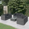 7 Piece Poly Rattan Patio Lounge Set With Cushions