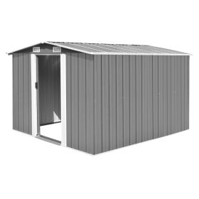 Metallic Gray Garden Shed Dimensions 101.2" x 117.3" x 70.1"