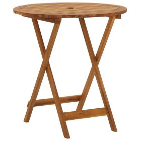 Folding Patio Table 27.6" Solid Acacia Wood
