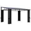 Anthracite Outdoor Garden Gazebo With Curtains