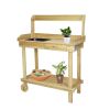 Gardening Bench With Detachable Basin, Drawer, Shelves, Hooks & Casters