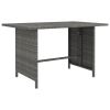 Patio Dining Table Gray 43.3"x27.6"x25.6" Poly Rattan