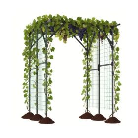 Large Garden Trellis Arch - 79"x59"x78" PE-Coated Metal, Rustproof Plant Support For Climbing Vines