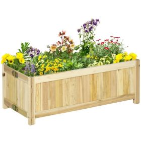 Foldable Raised Garden Bed, Wooden Planter Box, Herb Garden Planter With Drainage Holes, For Backyard, Patio To Grow Vegetables, Herbs, And Flowers