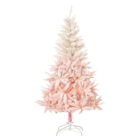 5ft Unlit Spruce Artificial Christmas Tree with Realistic Branches and 450 Tips, Pink