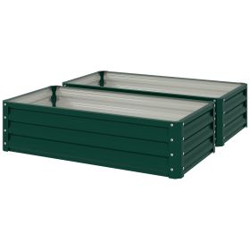 Galvanized Raised Garden Bed, 4' x 2' x 1' Metal Planter Box, for Growing Vegetables, Flowers, Herbs, Succulents, Green