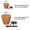 2-Pack 10" Self-Watering Planters | Light Wood Finish Plastic Pots
