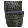 3 Piece Bistro Set with Cushions Poly Rattan Gray