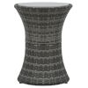3 Piece Bistro Set with Cushions Poly Rattan Gray