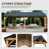 12x20ft Hardtop Galvanized Steel Gable Roof Outdoor Gazebo
