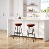 Rust Velvet Bar Stool - Modern Glam Kitchen Island Seating