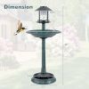 Solar Light Bird Bath With Flower Planter