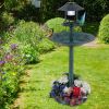 Solar Light Bird Bath With Flower Planter