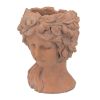 Brown Head Bust Cement Outdoor Patio Planter