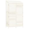 Garden Shed White 40.2"x 20.5"x 68.7" Solid Fir Wood