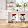 Rust Velvet Bar Stool - Modern Glam Kitchen Island Seating