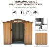 7' x 4' Outdoor Garden Shed With Foundation 4 Vents & Sliding Doors