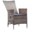7 Piece Rattan Grey Outdoor Patio Dining Set