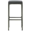 7 Piece Patio Bar Set with Cushions Gray