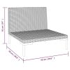 7 Piece Grey Rattan Patio Lounge Set With Cushions