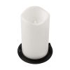 Beige Linen Ceramic Outdoor Lantern With Detachable Battery-Operated LED Candle