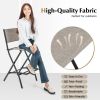 Outdoor Folding Bar Height Stool Set of 4 with Metal Frame and Footrest