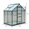 6'L x 4'W x 7'H Portable Walk-In Polycarbonate Garden Greenhouse
