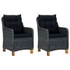 3 Piece Patio Dining Set Dark Gray