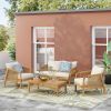 Outdoor 4-Piece Conversation Set - Acacia Wood
