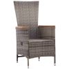 7 Piece Rattan Grey Outdoor Patio Dining Set