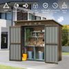 6 x 4 Ft Metal Tool Shed With Lockable Doors For Outdoor Storage