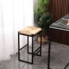 2-Pack Water Hyacinth Backless Bar Stools With Footrest