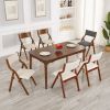 Upholstered folding Dining chair, space saving, easy to carry, Dining Room,No assembly required,2-Pack-Grey+Cherry