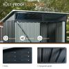5Ft x 3Ft Black Metal Storage Shed With Transparent Panels For Outdoor Use