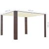 Gazebo with Roof Poly Rattan 118.1"x118.1"x78.7" Brown and Cream