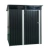5Ft x 3Ft Black Metal Storage Shed With Transparent Panels For Outdoor Use