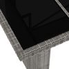 7 Piece Poly Rattan Gray Patio Dining Set With Cushions