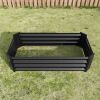 4 x 2 x 1 Ft Black Metal Raised Garden Bed For Flowers Plants Vegetables & Herbs