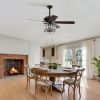 52'' Classical Crystal Ceiling Fan Lamp,3 Speed , 5 Reversible Blades for Living Room, Dining Room, Bedroom, Family Room, Rustic bronze