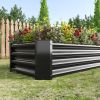 4 x 2 x 1 Ft Black Metal Raised Garden Bed For Flowers Plants Vegetables & Herbs