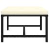 Sectional Footrest with Cushion Black Poly Rattan