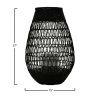 Black Rattan Lantern With Glass Insert - Creative Co-Op