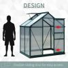 6'L x 4'W x 7'H Portable Walk-In Polycarbonate Garden Greenhouse