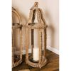 DecMode Beaded Wood Candle Lantern