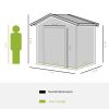 7' x 4' Outdoor Garden Shed With Foundation 4 Vents & Sliding Doors