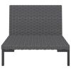7 Piece Grey Rattan Patio Lounge Set With Cushions