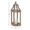 DecMode Beaded Wood Candle Lantern