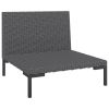 7 Piece Grey Rattan Patio Lounge Set With Cushions