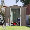 6Ft x 5Ft Outdoor Metal Storage Gray Shed
